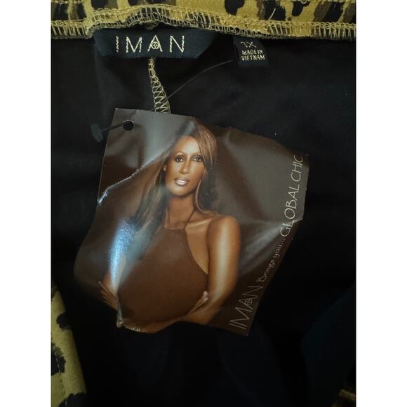 IMAN Plus Size 1X Leopard Print Stretch Pants Polyester‎ Spandex Blend NWT - Picture 10 of 10